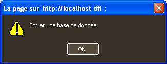 Erreur de nom de base de donn�es