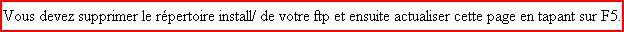 Suppression du r�pertoire 'install'