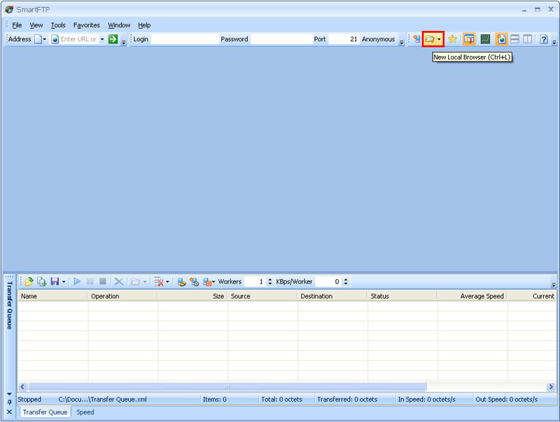 Interface de SmartFTP