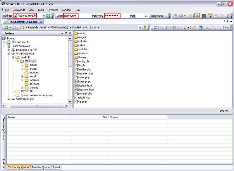 Se connecter via SmartFTP