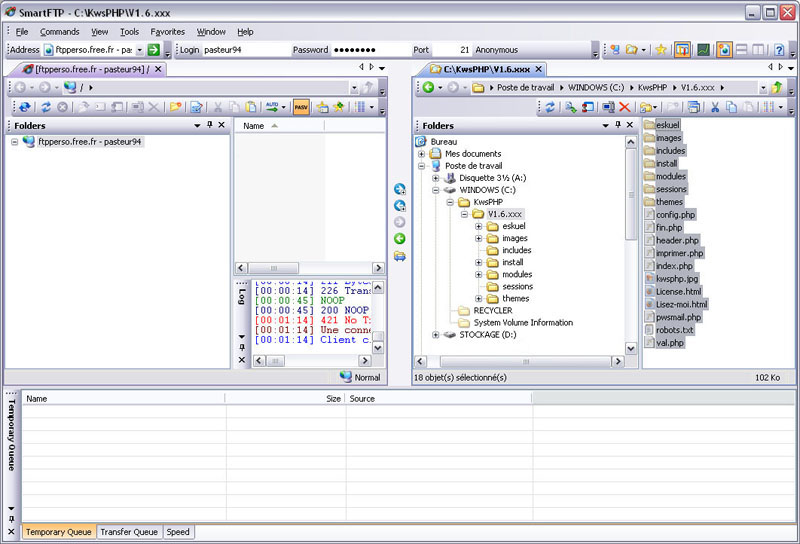 Interface une fois connect�