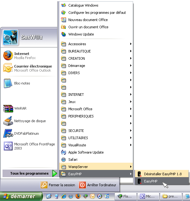 D�marrer EasyPHP